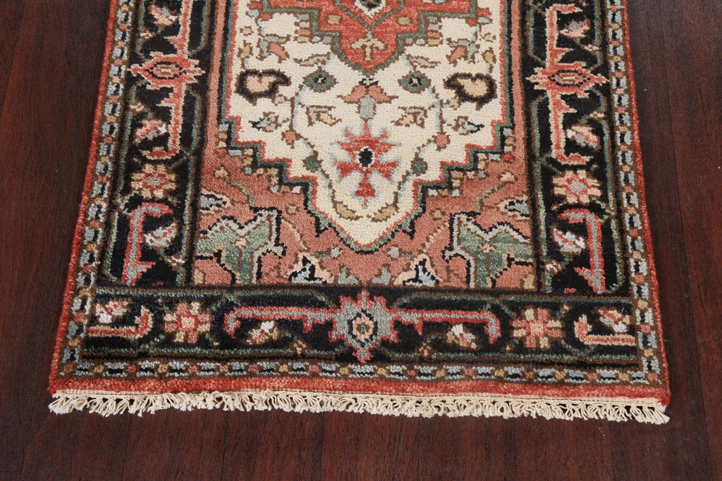 Handmade Wool Heriz Serapi Oriental Runner Rug 3x8