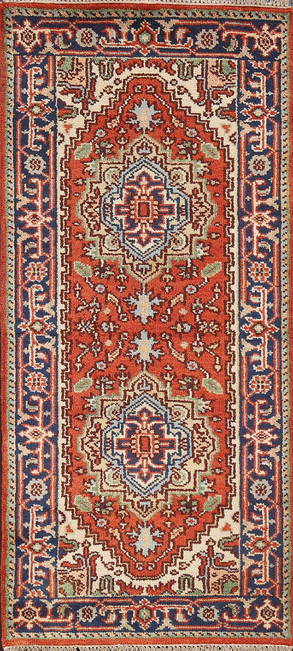 Handmade Heriz Serapi Oriental Wool Rug 3x6