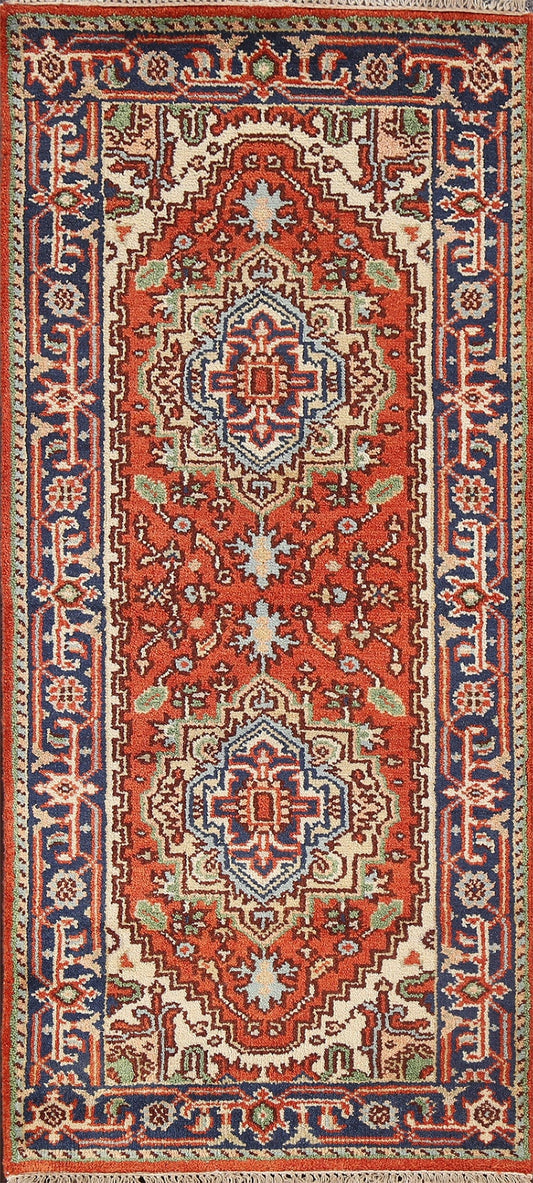 Handmade Heriz Serapi Oriental Wool Rug 3x6