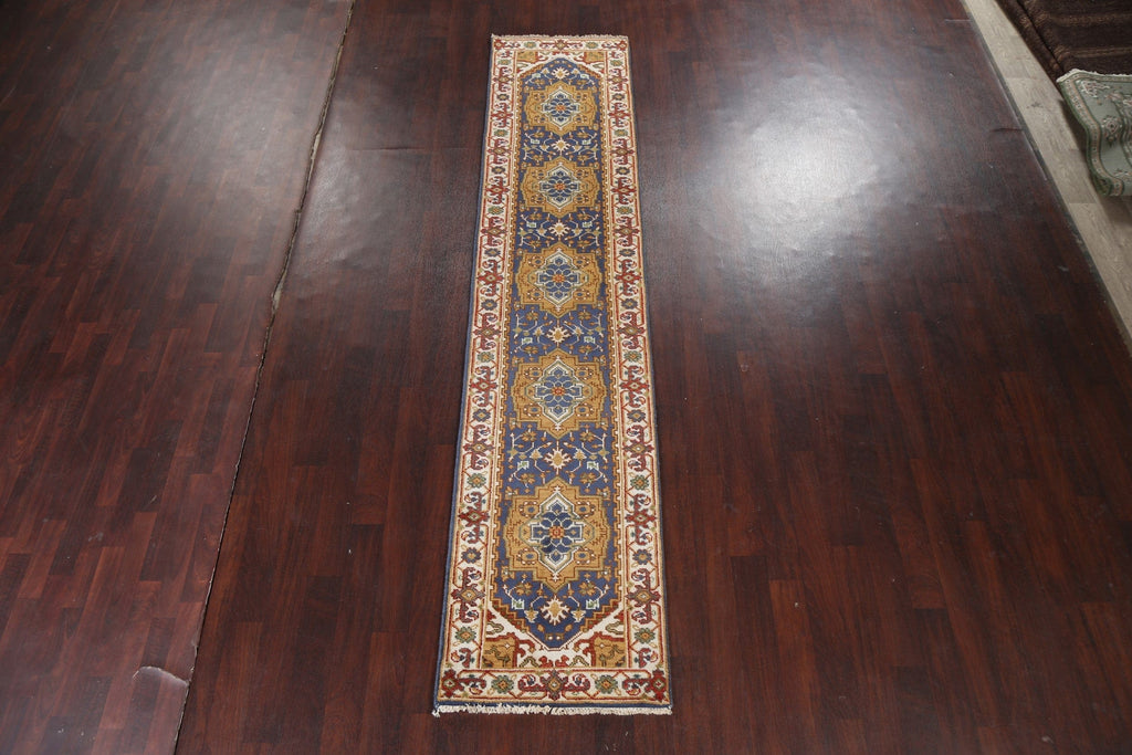 Handmade Heriz Serapi Oriental Runner Rug 3x12