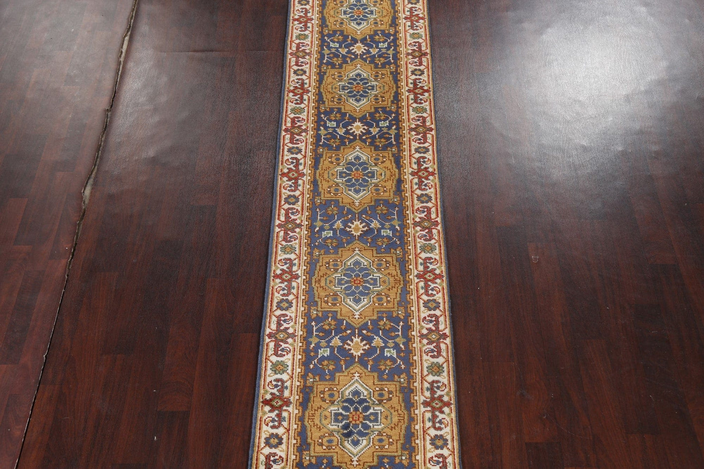 Handmade Heriz Serapi Oriental Runner Rug 3x12