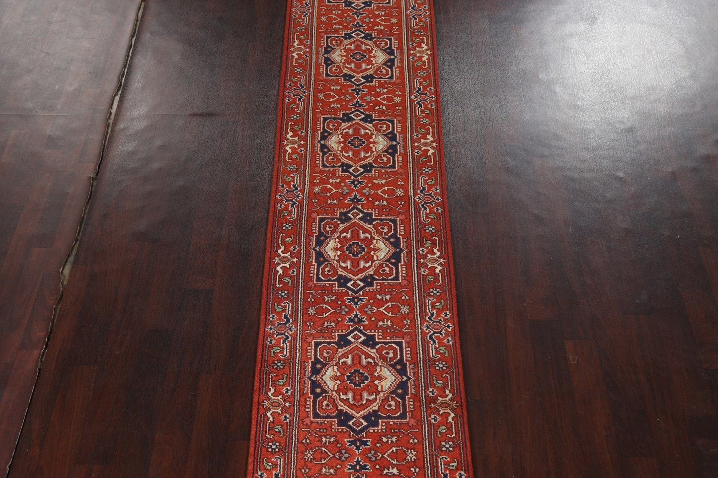 Handmade Wool Heriz Serapi Oriental Runner Rug 3x16