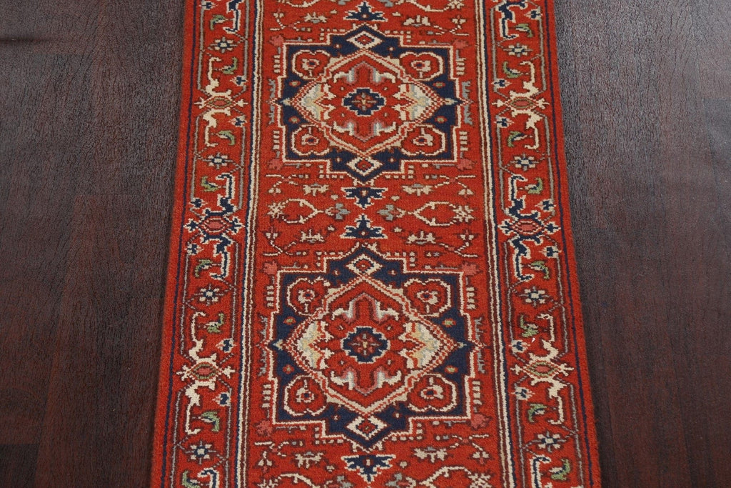 Handmade Wool Heriz Serapi Oriental Runner Rug 3x16