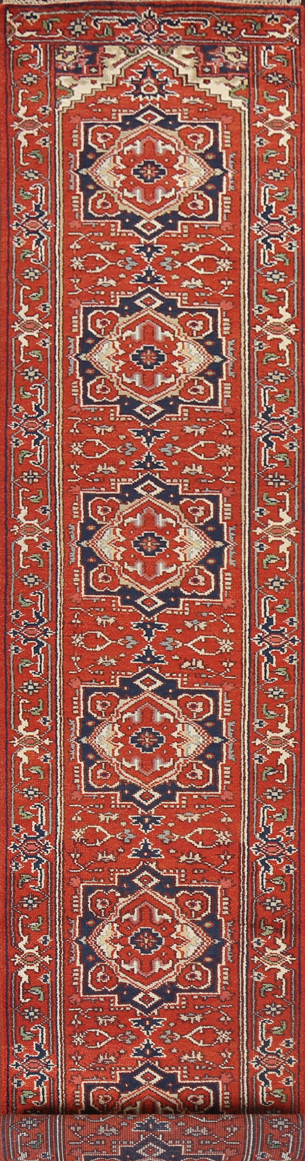 Handmade Wool Heriz Serapi Oriental Runner Rug 3x16