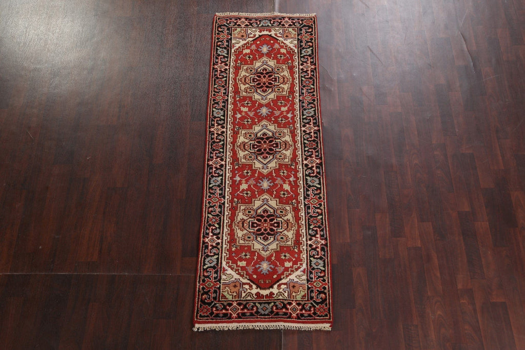 Handmade Heriz Serapi Oriental Runner Rug 3x8