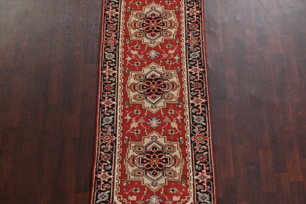 Handmade Heriz Serapi Oriental Runner Rug 3x8