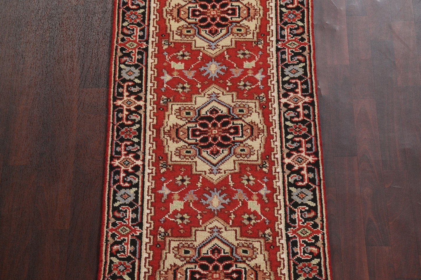 Handmade Heriz Serapi Oriental Runner Rug 3x8