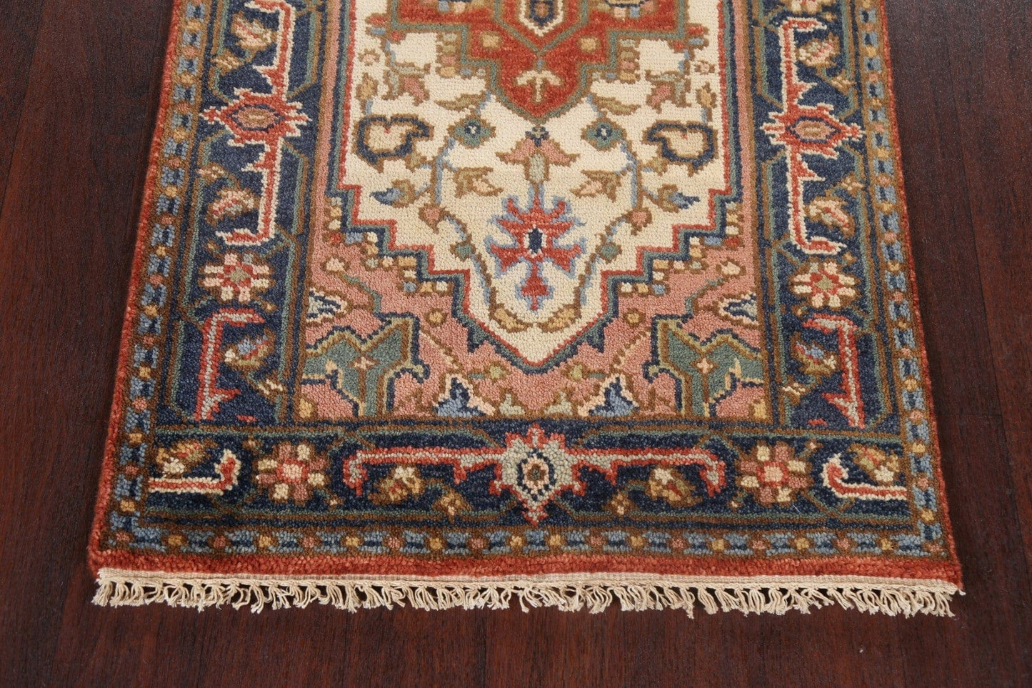 Handmade Wool Heriz Serapi Oriental Runner Rug 3x8