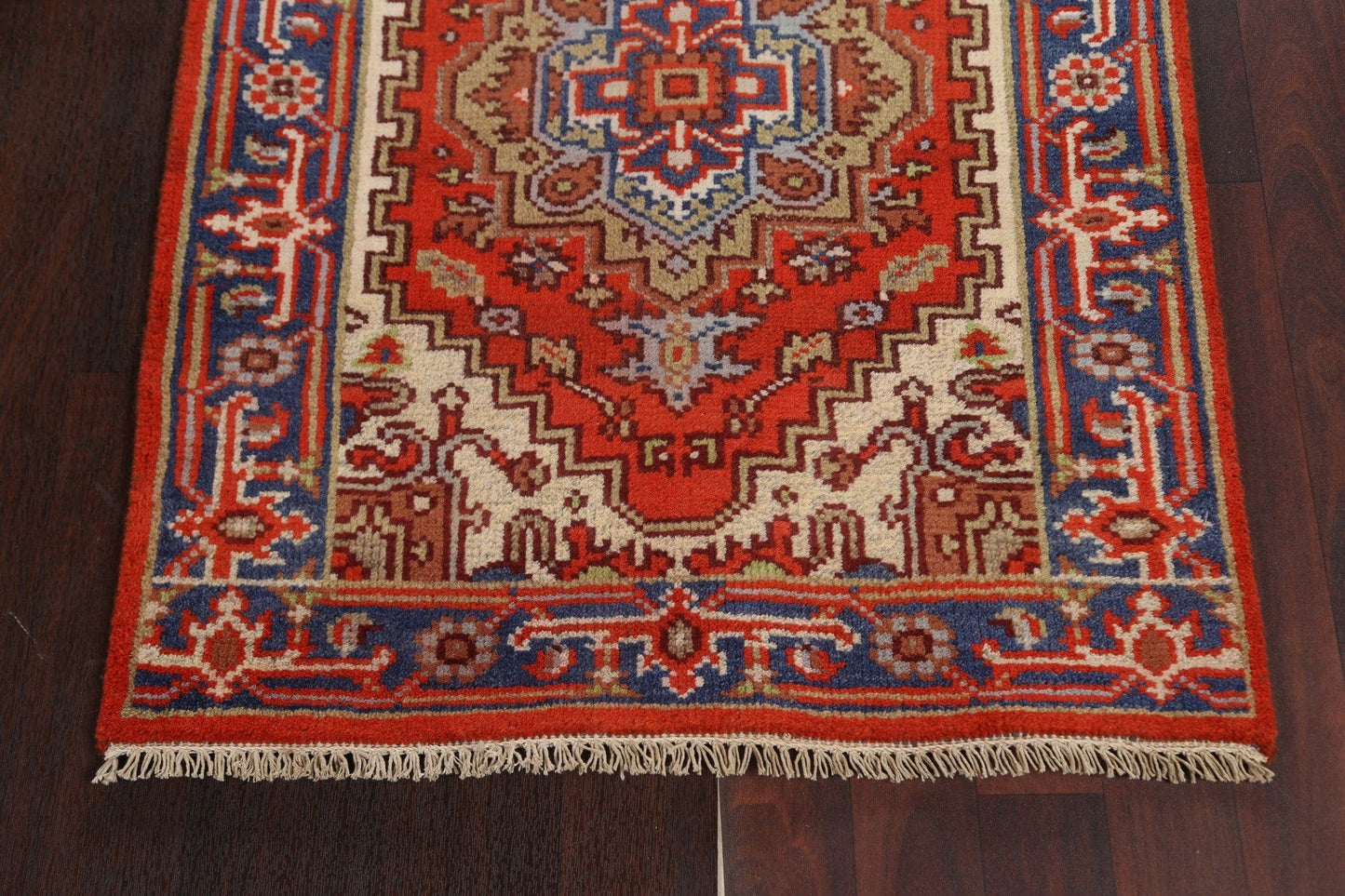 Handmade Heriz Serapi Oriental Runner Rug 3x8