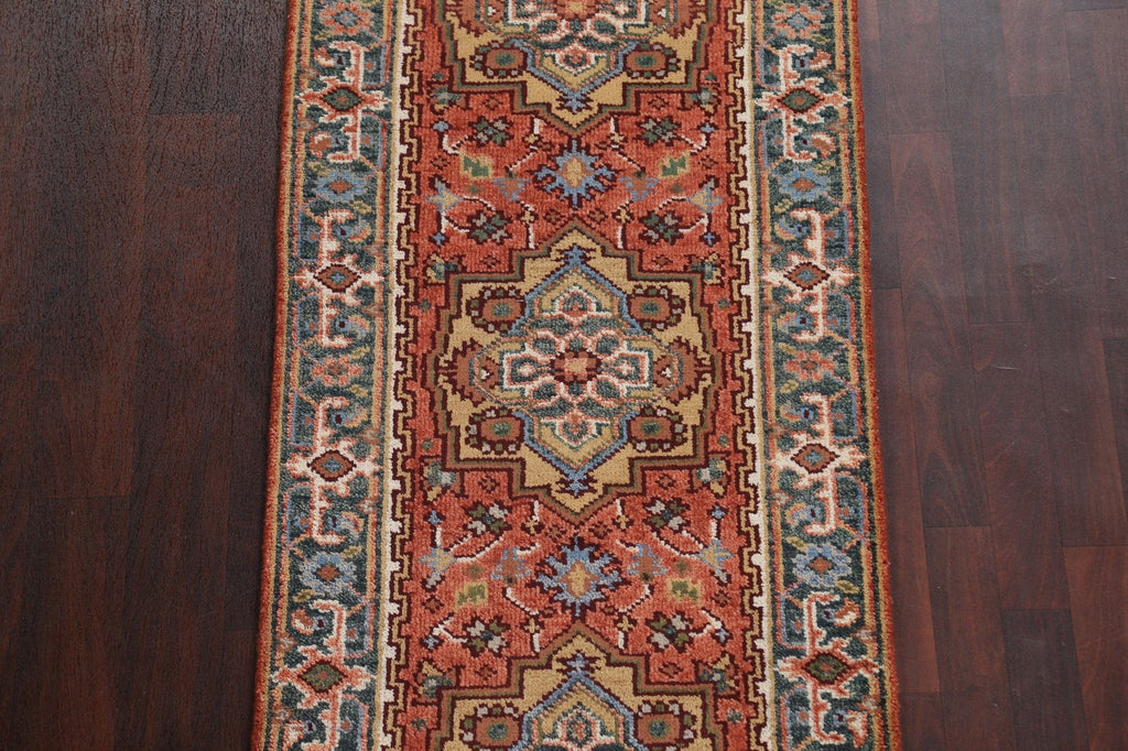 Wool Handmade Heriz Serapi Oriental Runner Rug 3x8