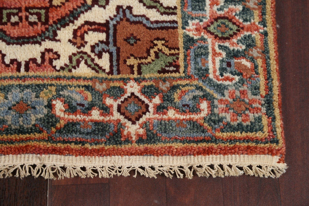 Wool Handmade Heriz Serapi Oriental Runner Rug 3x8