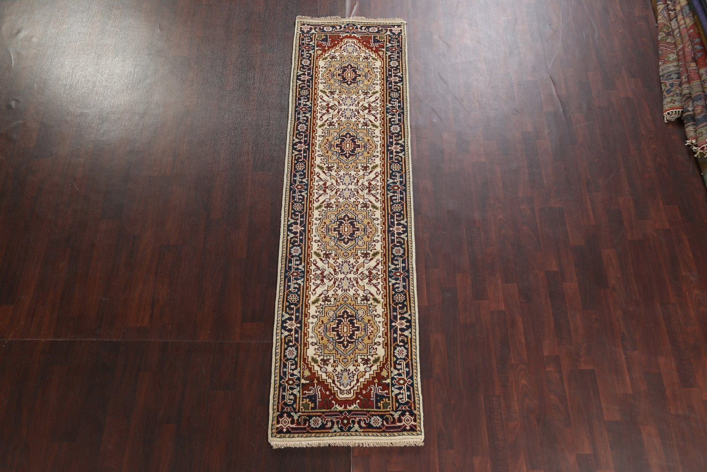 Hand-Knotted Heriz Serapi Oriental Runner Rug 3x10