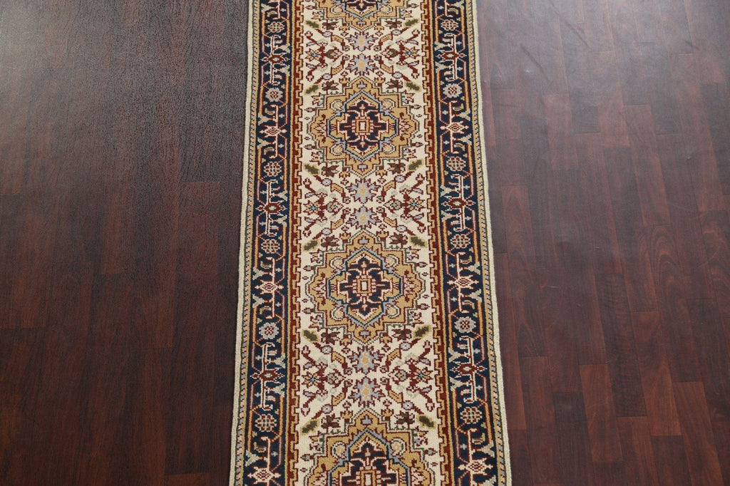 Hand-Knotted Heriz Serapi Oriental Runner Rug 3x10