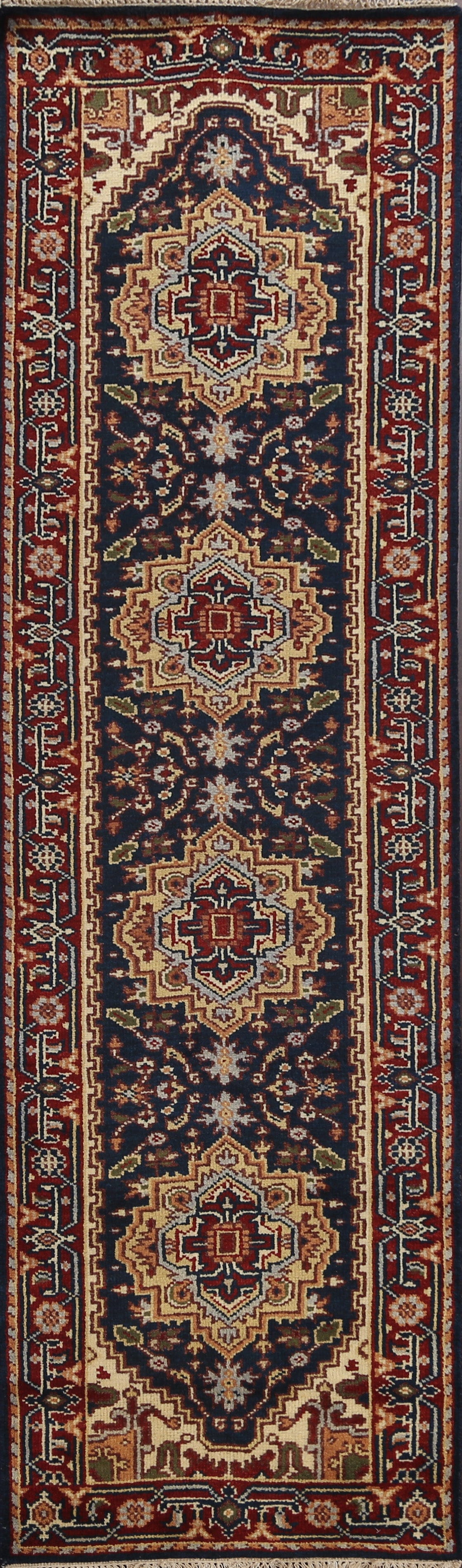 Geometric Heriz Serapi Oriental Runner Rug 3x10