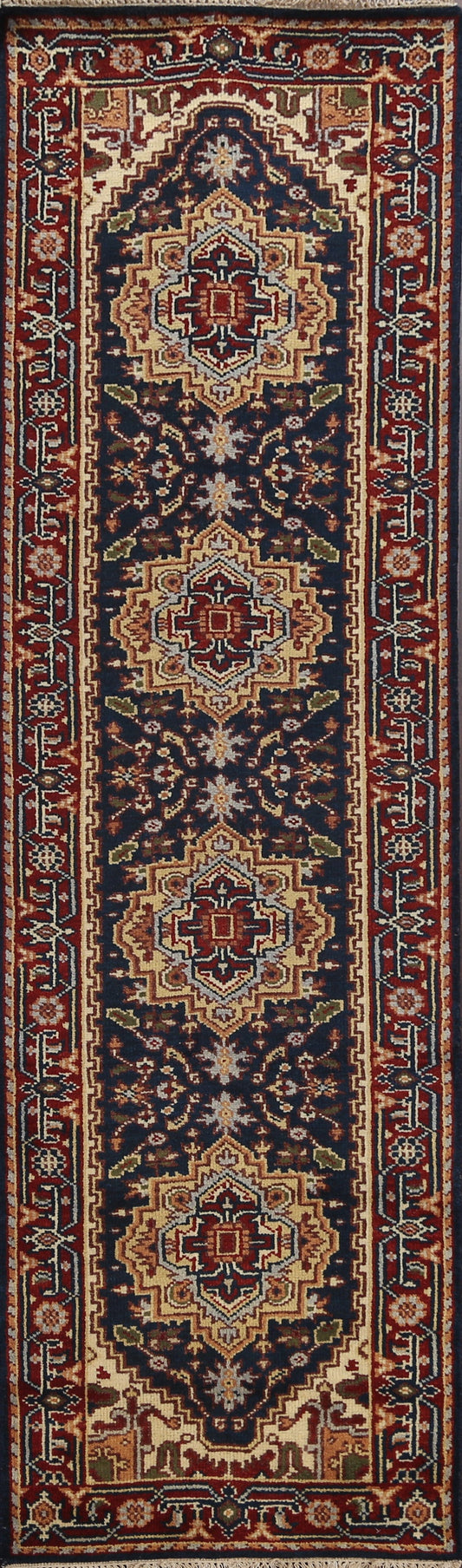 Geometric Heriz Serapi Oriental Runner Rug 3x10