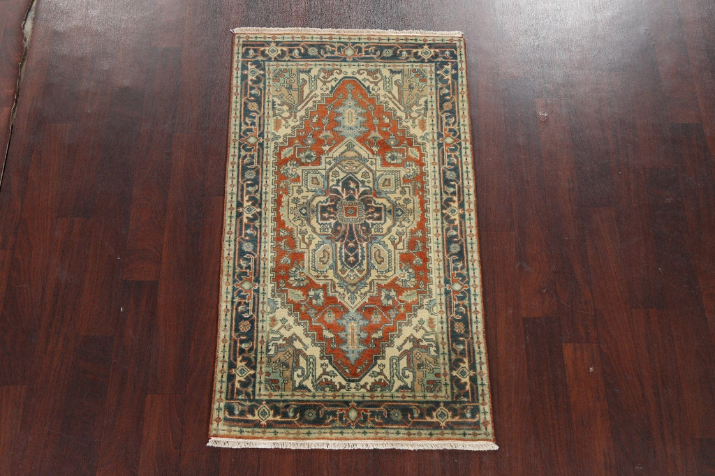 Hand-Knotted Heriz Serapi Wool Oriental Rug 3x5