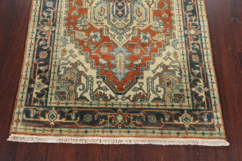 Hand-Knotted Heriz Serapi Wool Oriental Rug 3x5