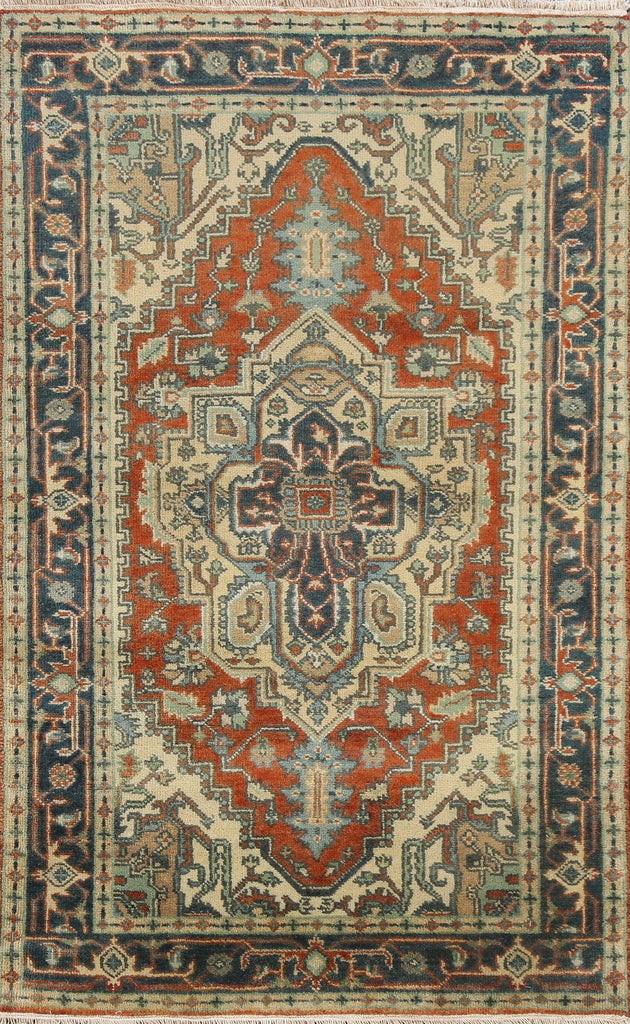 Hand-Knotted Heriz Serapi Wool Oriental Rug 3x5