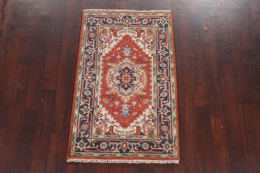 Hand-Knotted Heriz Serapi Oriental Wool Rug 3x5