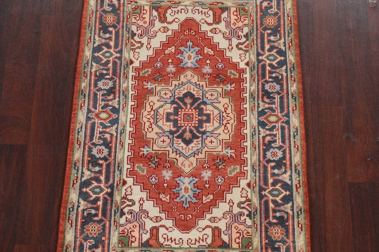 Hand-Knotted Heriz Serapi Oriental Wool Rug 3x5