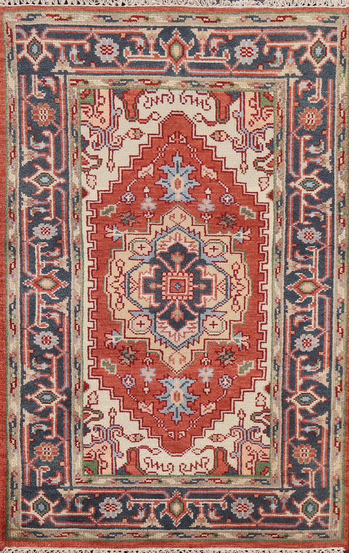 Hand-Knotted Heriz Serapi Oriental Wool Rug 3x5