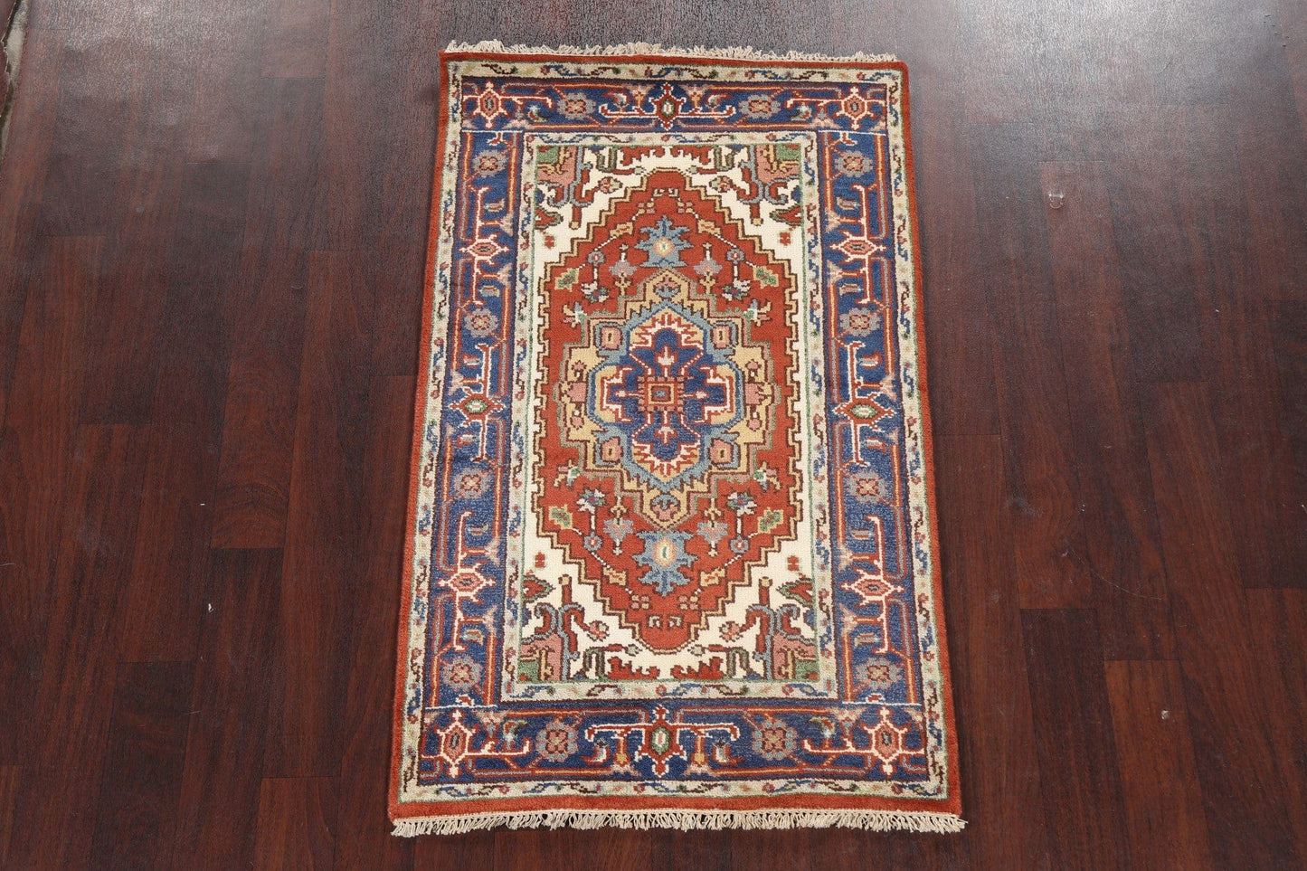 Geometric Wool Heriz Serapi Oriental Handmade Rug 3x5