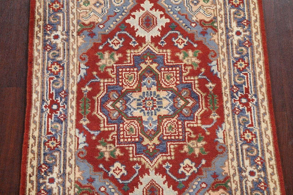 Geometric Red Wool Heriz Serapi Oriental Rug 3x5