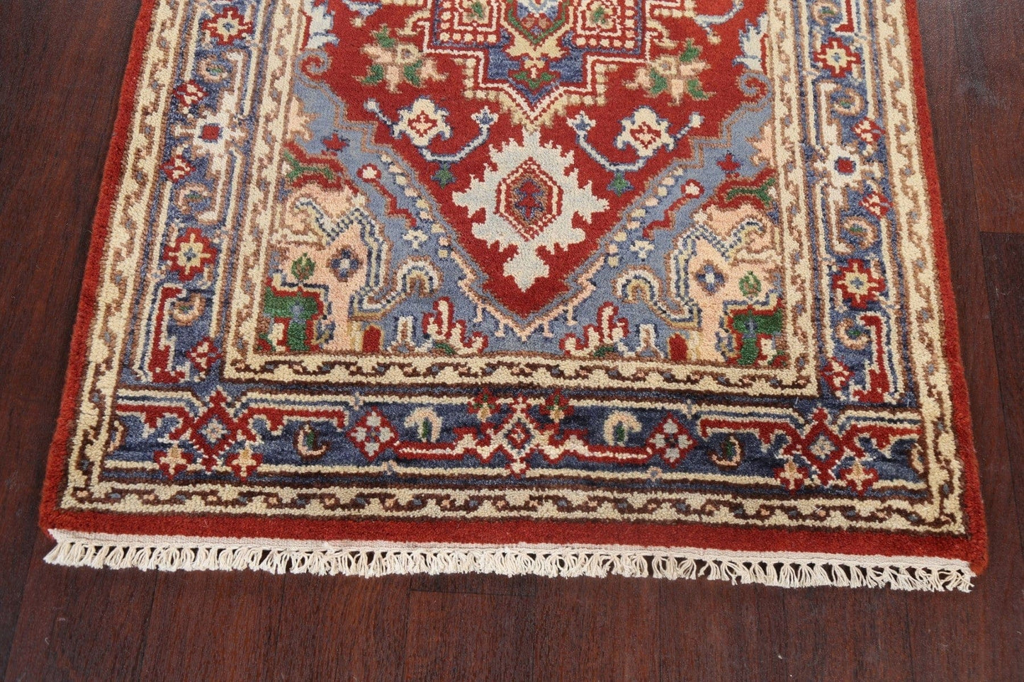 Geometric Red Wool Heriz Serapi Oriental Rug 3x5