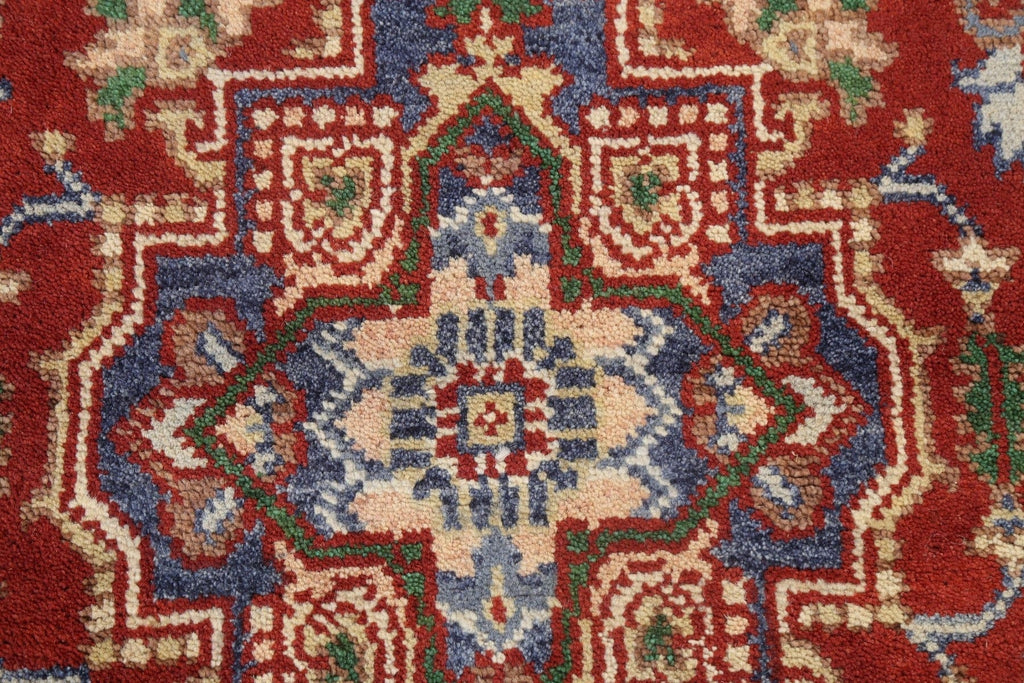 Geometric Red Wool Heriz Serapi Oriental Rug 3x5