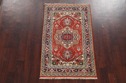 Red Wool Heriz Serapi Oriental Handmade Rug 3x5