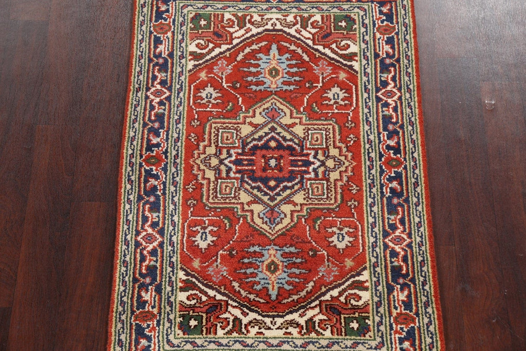 Red Wool Heriz Serapi Oriental Handmade Rug 3x5