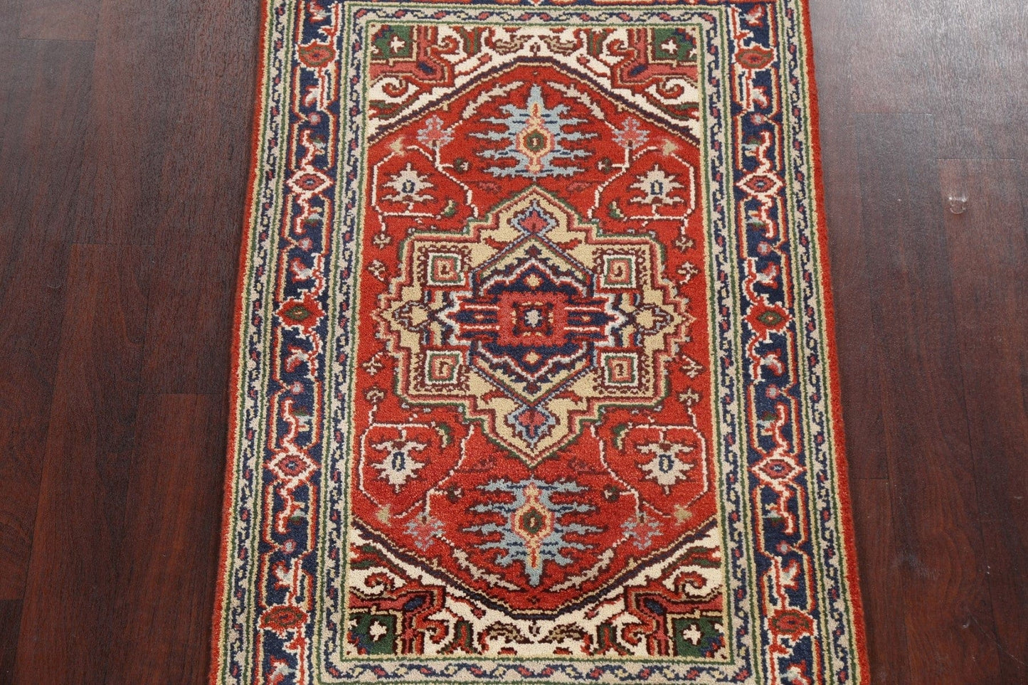 Red Wool Heriz Serapi Oriental Handmade Rug 3x5