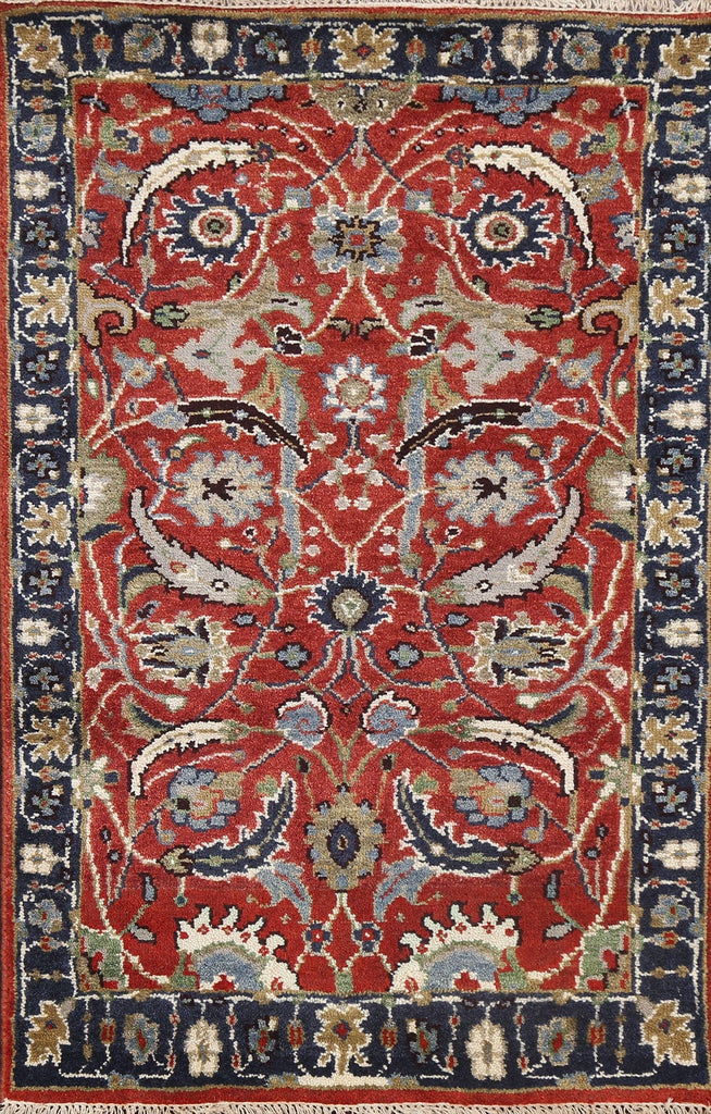 Red Floral Sultanabad Oriental Wool Rug 3x5