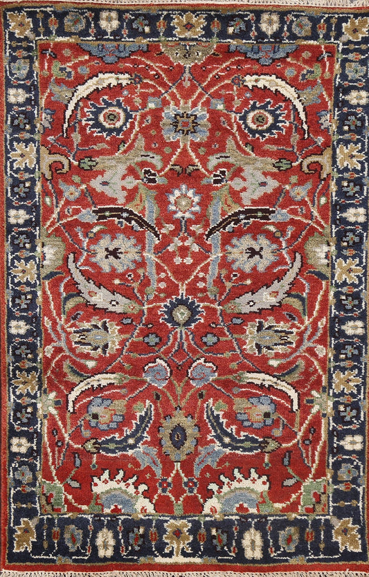 Red Floral Sultanabad Oriental Wool Rug 3x5