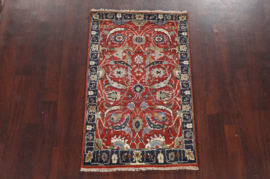 Red Floral Sultanabad Oriental Wool Rug 3x5