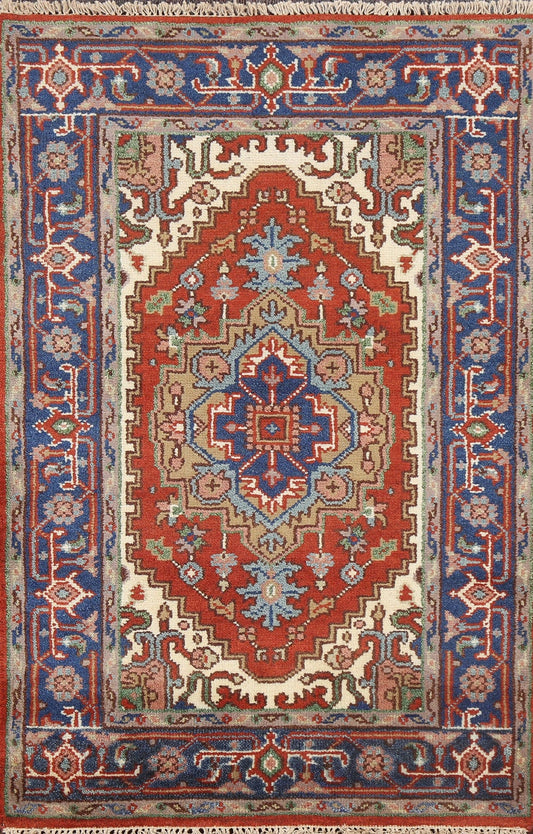 Hand-Knotted Heriz Serapi Oriental Wool Rug 3x5