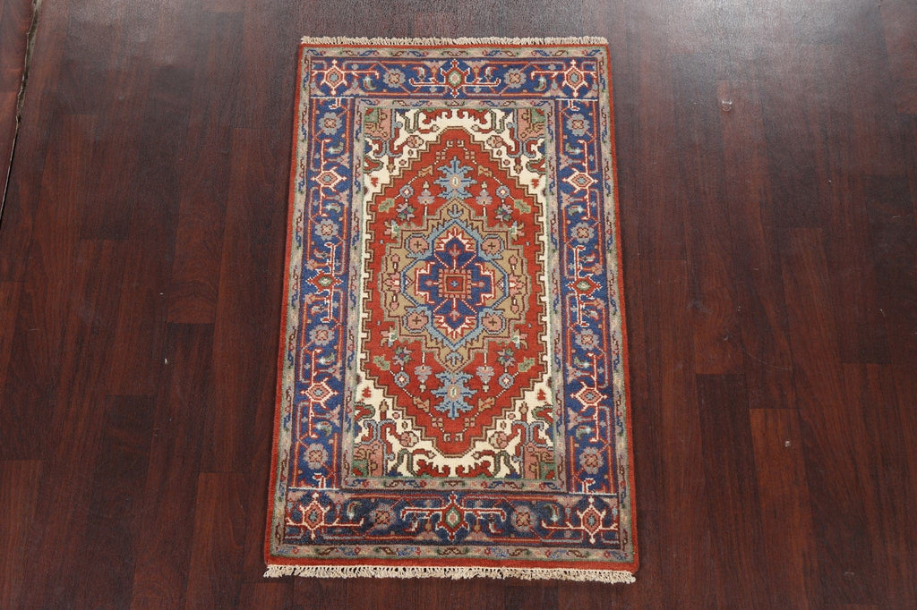 Hand-Knotted Heriz Serapi Oriental Wool Rug 3x5