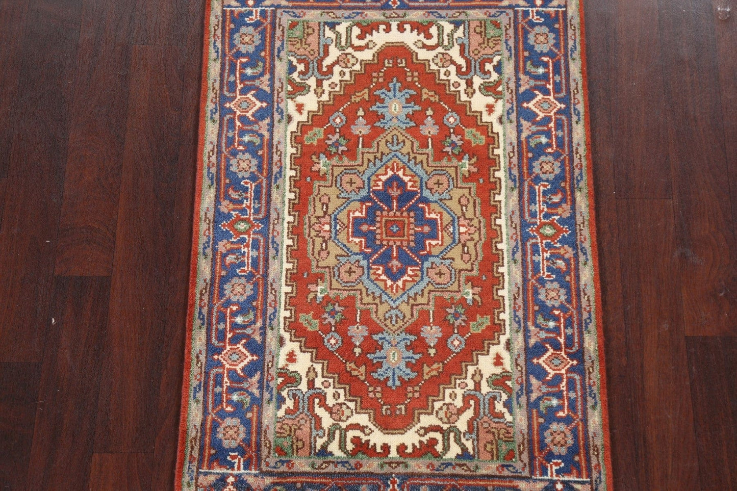 Hand-Knotted Heriz Serapi Oriental Wool Rug 3x5