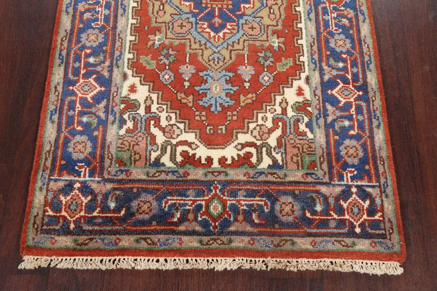 Hand-Knotted Heriz Serapi Oriental Wool Rug 3x5