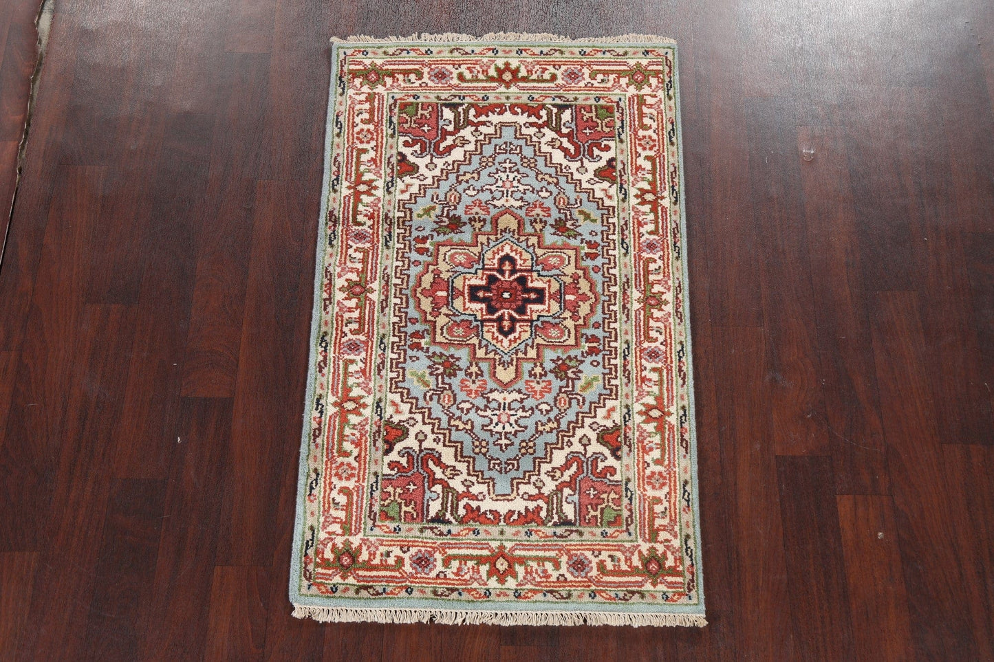 Light Blue Handmade Heriz Serapi Oriental Rug 3x5