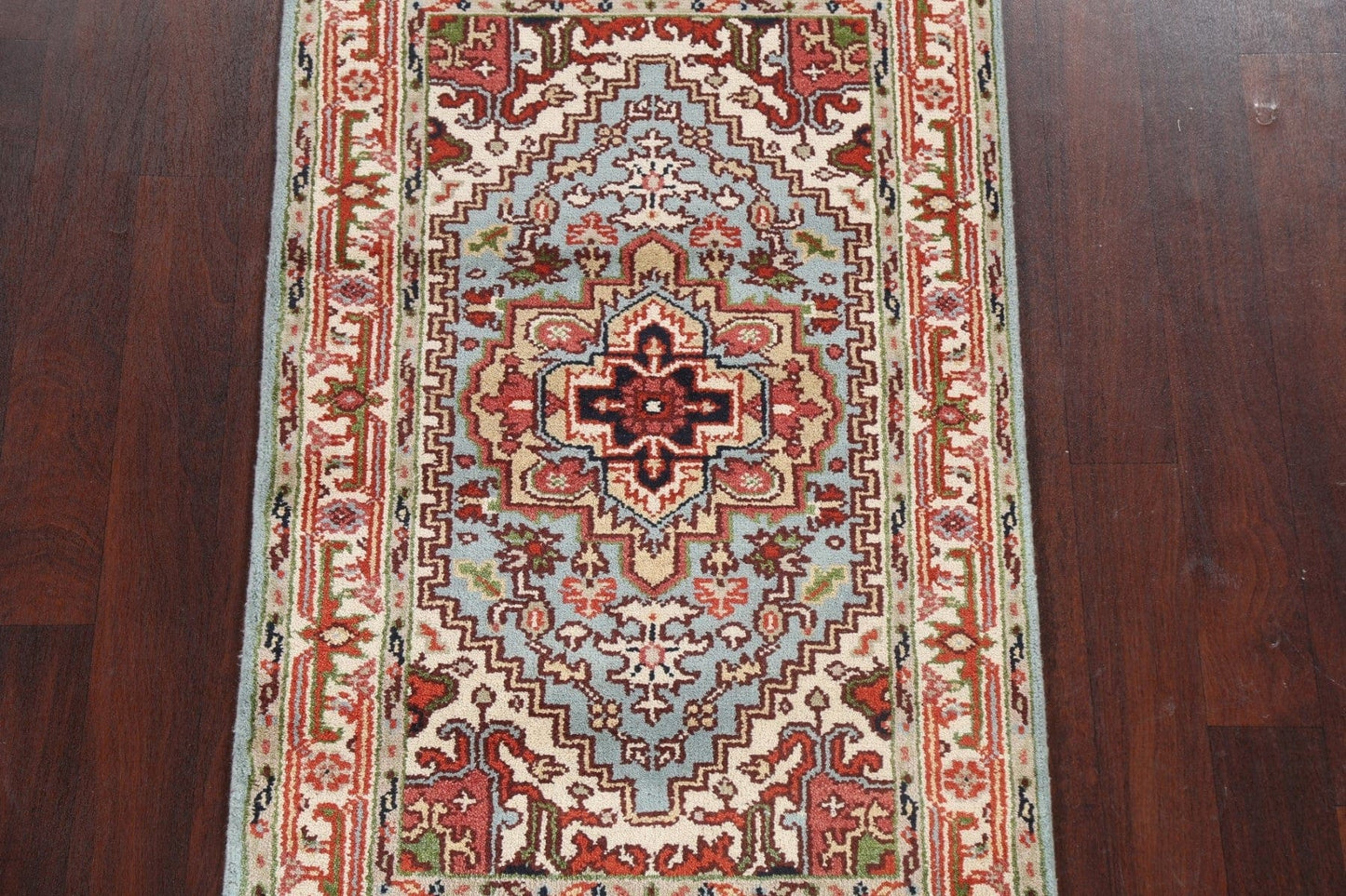 Light Blue Handmade Heriz Serapi Oriental Rug 3x5