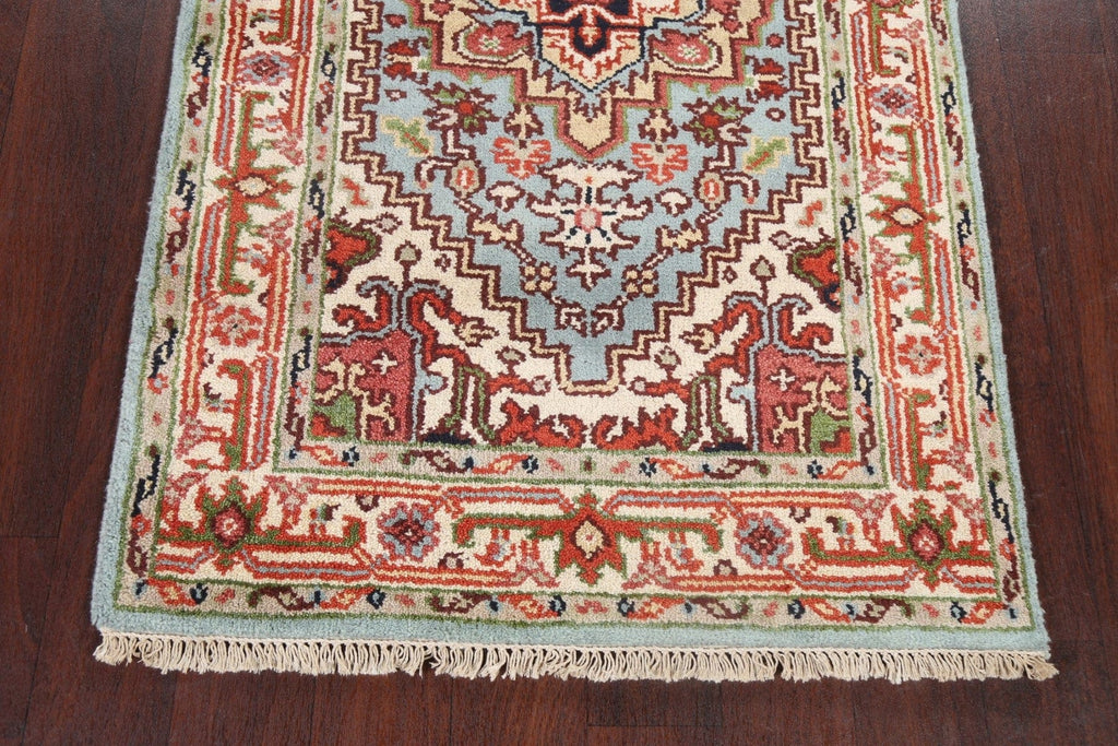 Light Blue Handmade Heriz Serapi Oriental Rug 3x5