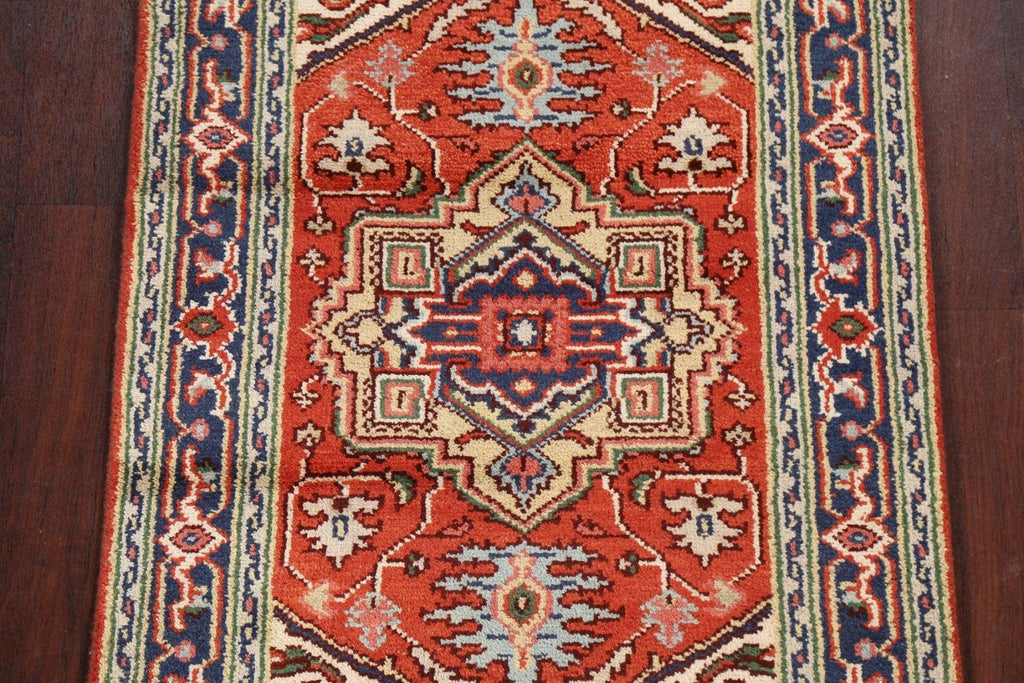 Red Geometric Heriz Serapi Oriental Wool Rug 3x5