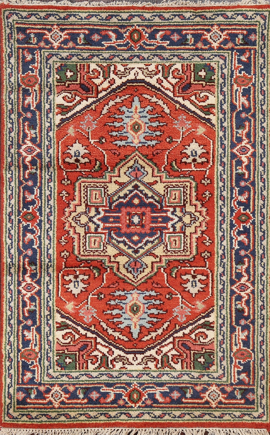 Red Geometric Heriz Serapi Oriental Wool Rug 3x5