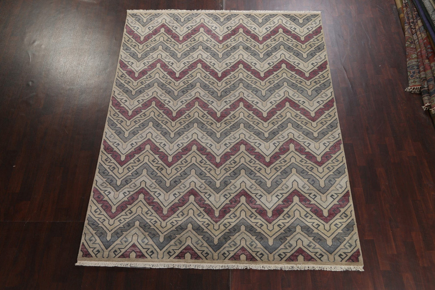 Chevron Style Modern Oriental Area Rug 8x10