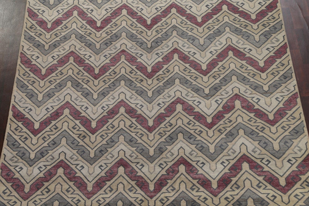 Chevron Style Modern Oriental Area Rug 8x10