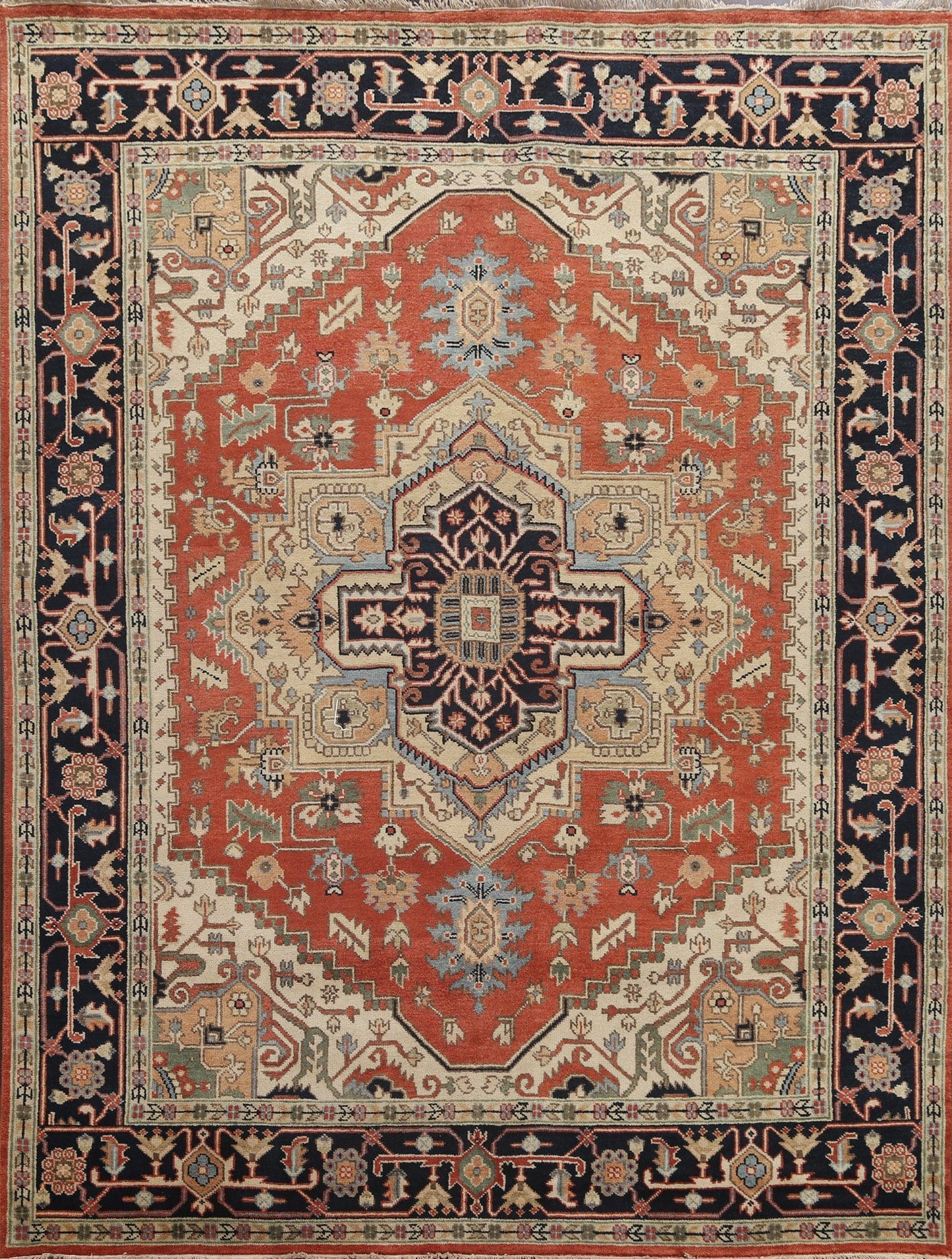 Orange Geometric Heriz Serapi Oriental Area Rug 8x10