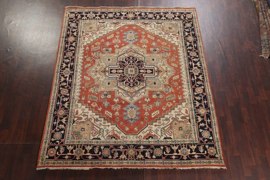 Orange Geometric Heriz Serapi Oriental Area Rug 8x10