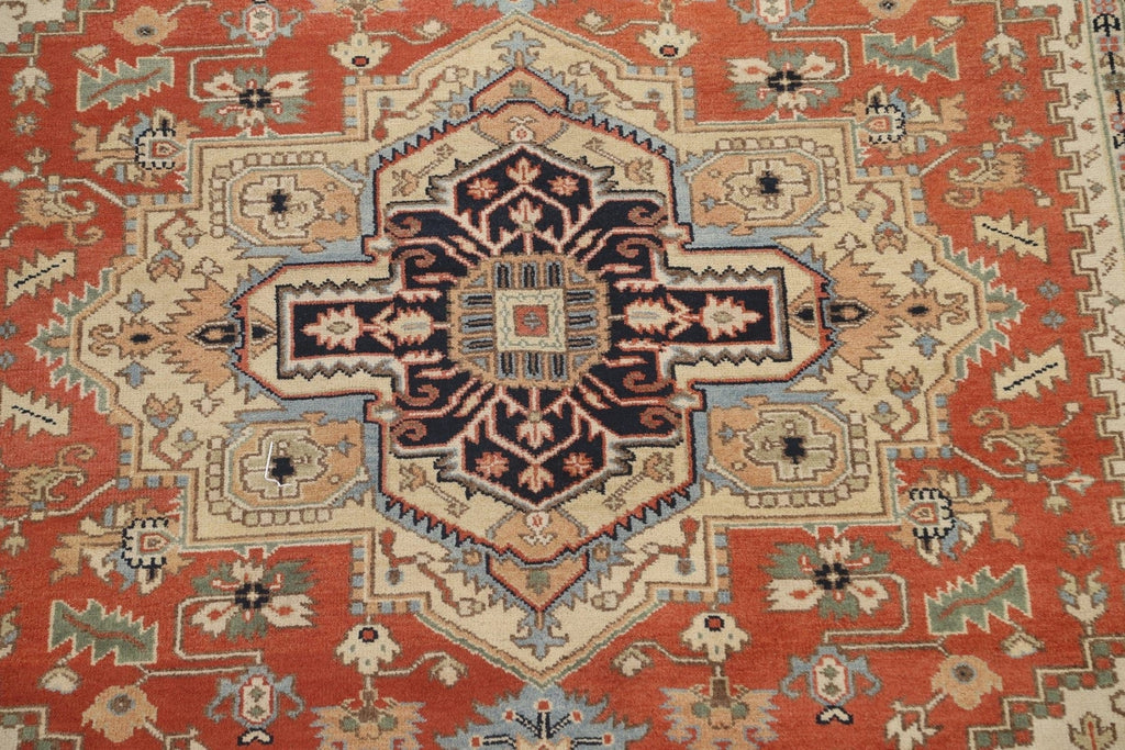 Orange Geometric Heriz Serapi Oriental Area Rug 8x10