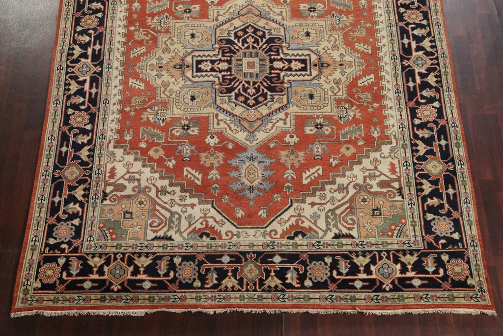 Orange Geometric Heriz Serapi Oriental Area Rug 8x10